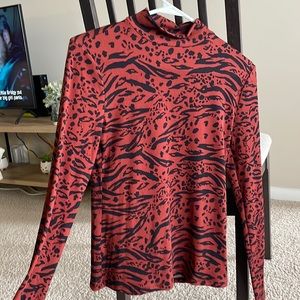 Cheetah Print Mockneck Shirt
